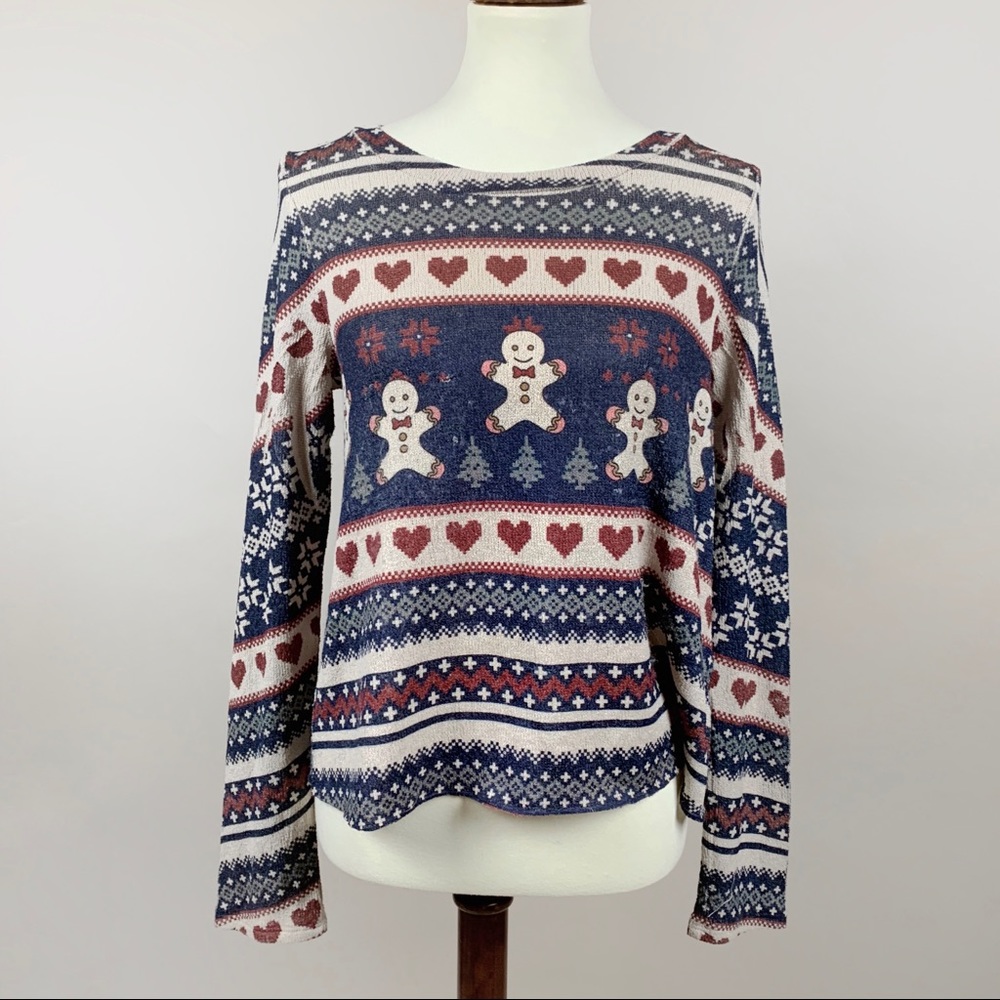 Women’s Gingerbread Christmas Holiday Knit Top